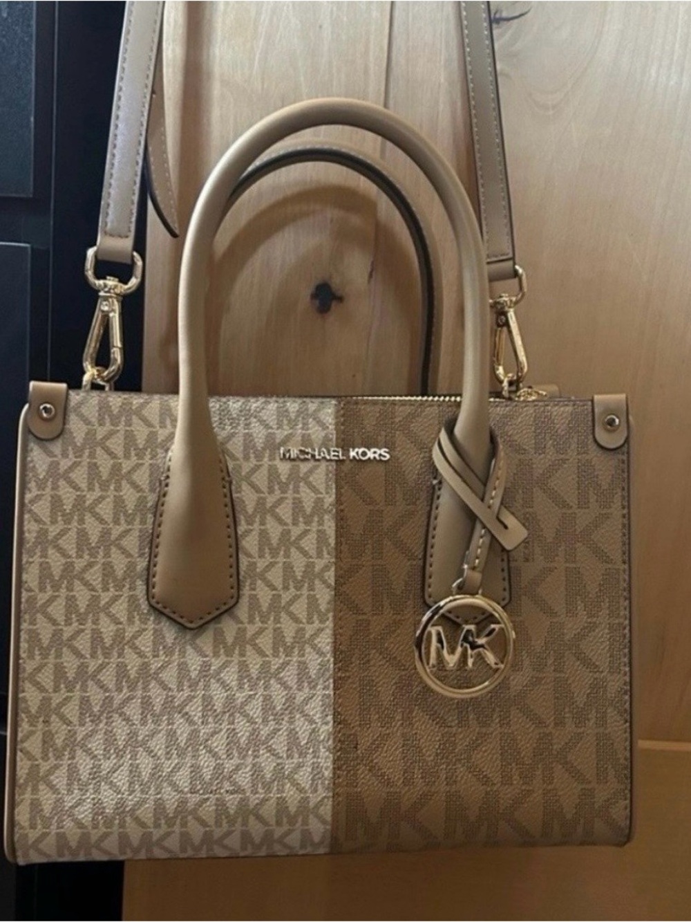 Michael Kors Two-Tone Brown Signature Purse